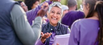 Community volunteer at an outdoor event